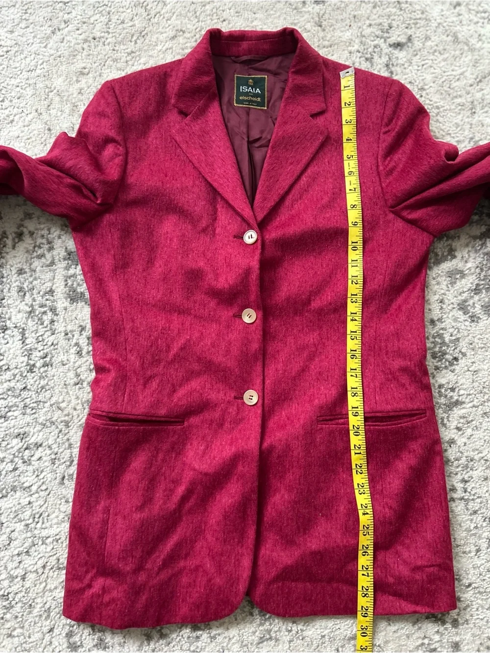 Vintage Isaia tailored jacket cashmere blend three-button single-breasted sz 46